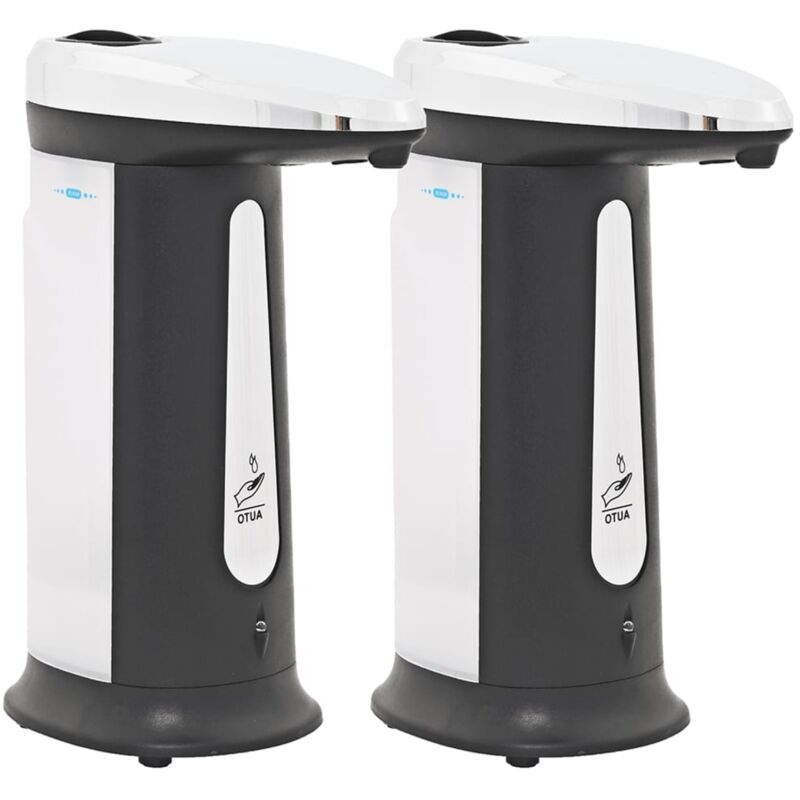 

vidaXL Dispensador de jabón automático con sensor y sonido 2 uds 800ml - Negro