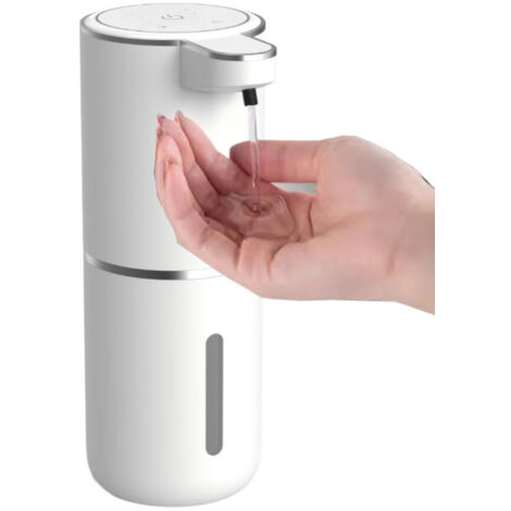 Dispensador de jabón automático de 400 ml, sin contacto, recargable por USB, con sensor de movimiento infrarrojo para baño, cocina y oficina.