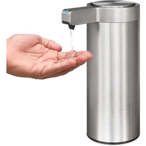 Dispensador de jabón automático de acero inoxidable KZQ con sensor infrarrojo, eléctrico, resistente al agua IPX5, carga por USB-C (plata cepillada)