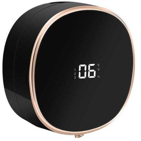 Dispensador de jabón automático de pared, capacidad de 280 ml, nivel ajustable, para baño, cocina, oficina, escuela (negro)