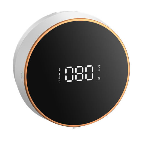 Dispensador de jabón automático de pared, dispensador de jabón eléctrico, recargable con pantalla de temperatura, apto para niños y adultos (blanco)