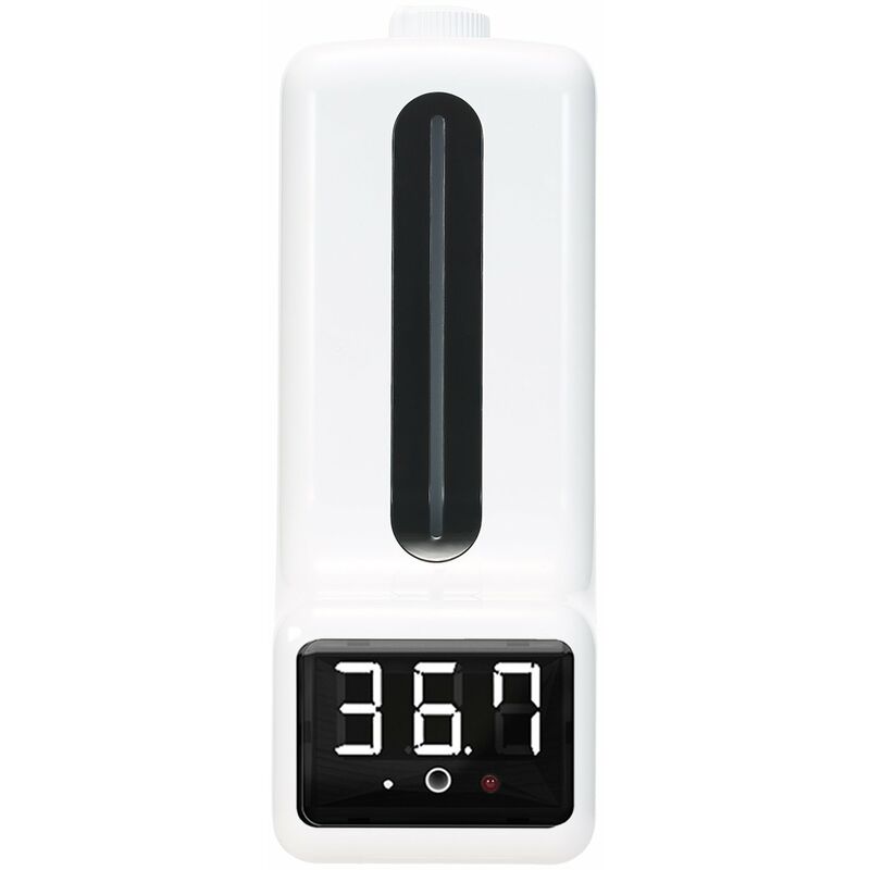 

Happyshopping - Dispensador de jabon automatico montado en la pared de 1000 ml, termometro infrarrojo sin contacto