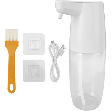 Dispensador de jabón automático, sin contacto, de pared, 600 ml, recargable, 4 niveles con iluminación LED para cocina y baño.