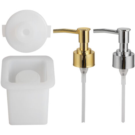 Dispensador de jabón casero de silicona y ABS, molde y bomba para perfume o loción, 215–245 g, cuadrado, kit creativo