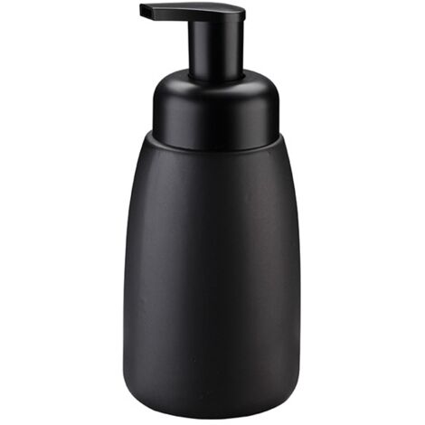 Dispensador de jabón con bomba ALBANO con función espuma, cerámica, negro mate, liso, estilo industrial