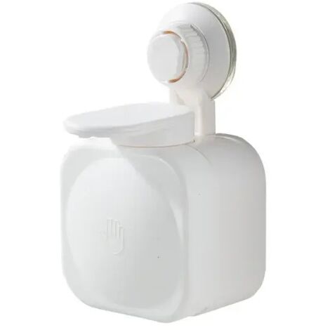 Dispensador de jabón con ventosa, dispensador de jabón de pared impermeable, jabonera con clip, suministros de baño, accesorios de baño, blanco