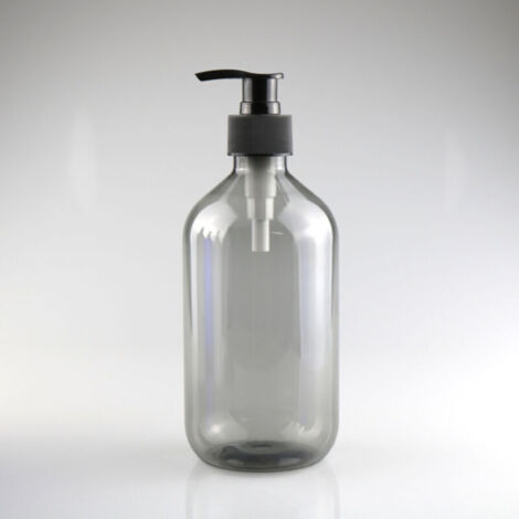 Dispensador de jabón de 2 piezas de 500 ml, botellas vacías rellenables con bomba de presión, botellas vacías de plástico para jabón, champú y loción de ducha - Gris
