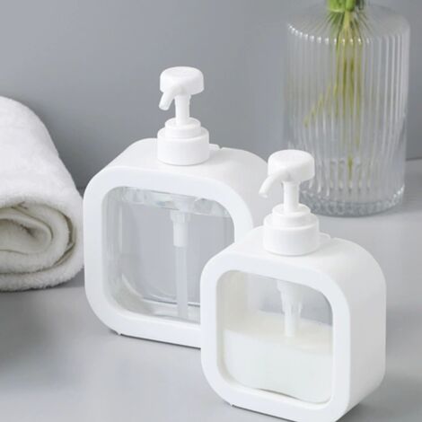Dispensador de jabón de 2 piezas de 500 ml, dispensador de jabón recargable, dispensador de jabón para cocina y baño, dispensador de líquido lavavajillas