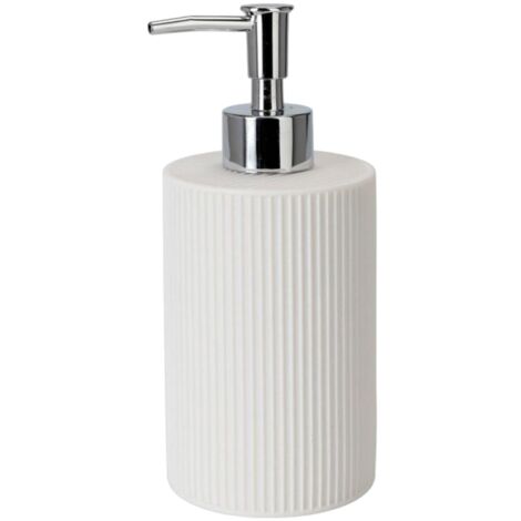 Dispensador de jabón de cerámica de 355 ml, de pulsador, resistente a la corrosión, apto para baños y cocinas - blanco
