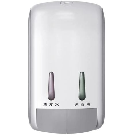 Dispensador de jabón de doble compartimento, dispensador de jabón de pared, gran capacidad de 800 ml, adecuado para hoteles, baños domésticos, aseos y cocinas.