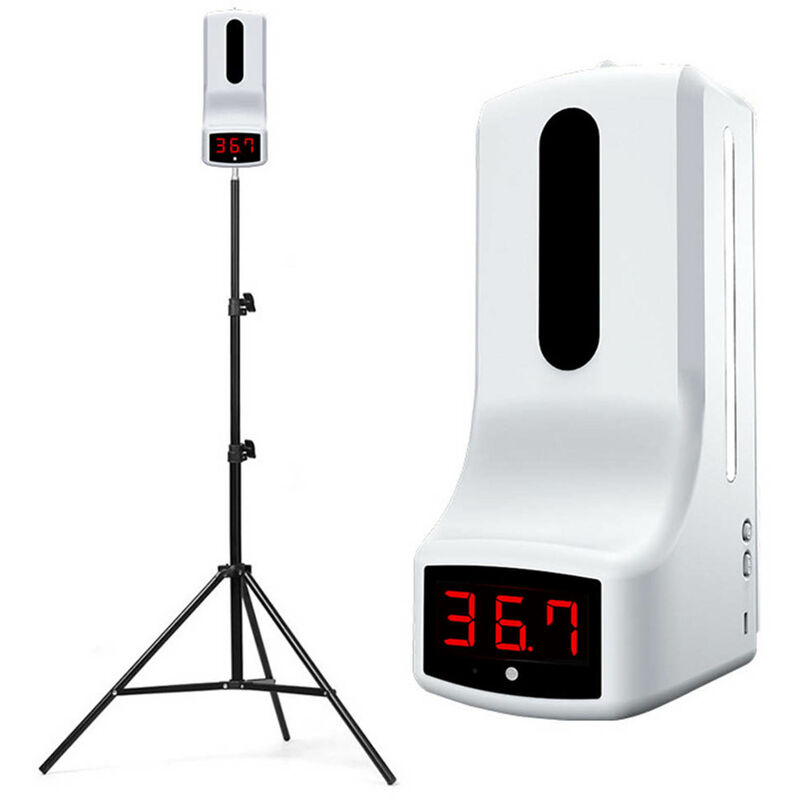 

Happyshopping - dispensador de jabon de medicion de temperatura por infrarrojos con el apoyo, liquidos de descarga automatica 1000 ml (envio sin