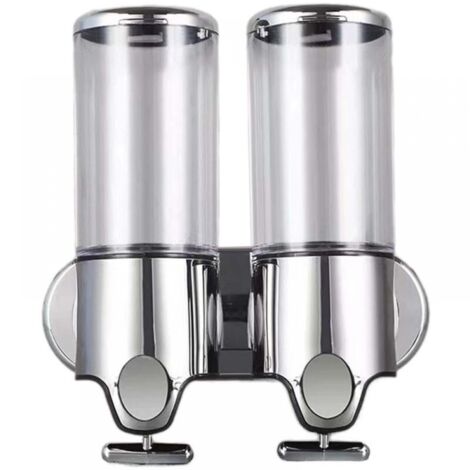 Dispensador de jabón de pared (2 unidades, 500 ml) - Dispensador manual de jabón de manos - Dispensador de champú y gel de ducha para baño, cocina y aseo