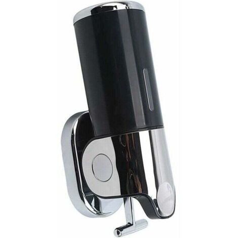 Dispensador de jabón de pared, dispensador de gel de ducha, champú, jabón líquido, desinfectante de manos y loción para cocina, inodoro, baño y lavabo. Negro, 24 x 12 x 8 cm.