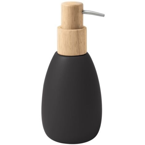 Dispensador de jabón de poliresina y madera SVEN Negro mate Spirella
