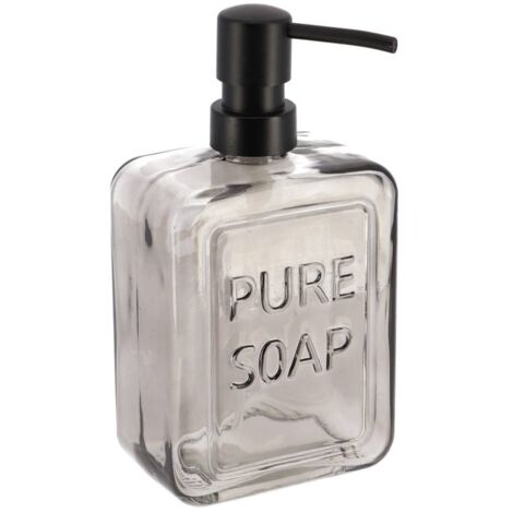 Dispensador de jabón de vidrio jabón puro 550 ml - negro - Tendance