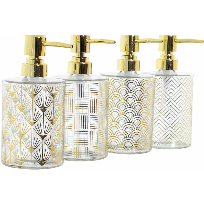 

Dispensador de Jabón DKD Home Decor Cristal ABS Dorado Glam (4 pcs) (8 x 8 x 18 cm)