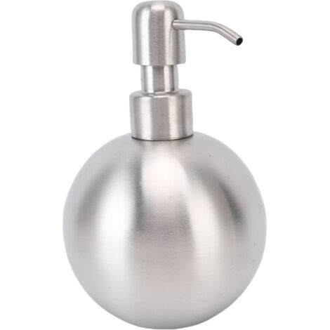Dispensador de jabón esférico recargable de acero inoxidable de 500 ml – Botella con bomba multiusos para lavabos de baño