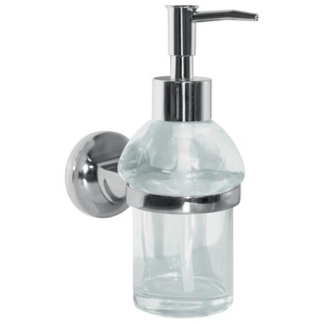 Dispensador de jabón fijo Vidrio y acero cromado LAGUNE Transparente Spirella