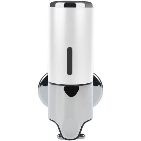 Dispensador de jabón líquido – 500 ml, dispensador de acero inoxidable blanco para fregadero de cocina y baño, montaje en pared.