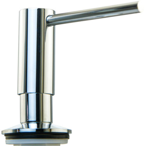 Dispensador de jabón líquido con boquilla giratoria de 360°, recargable y de montaje superior para fregadero de cocina, de acero inoxidable cromado, 500 ml.