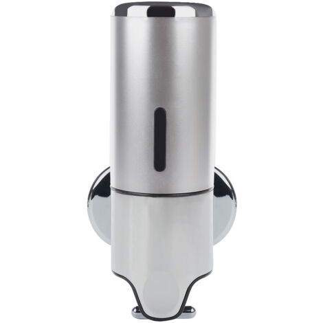 Dispensador de jabón líquido de acero inoxidable, artículo n.° 500ml-SS, capacidad de 500 ml, para baño, hotel y cocina, montaje en pared, color plata.