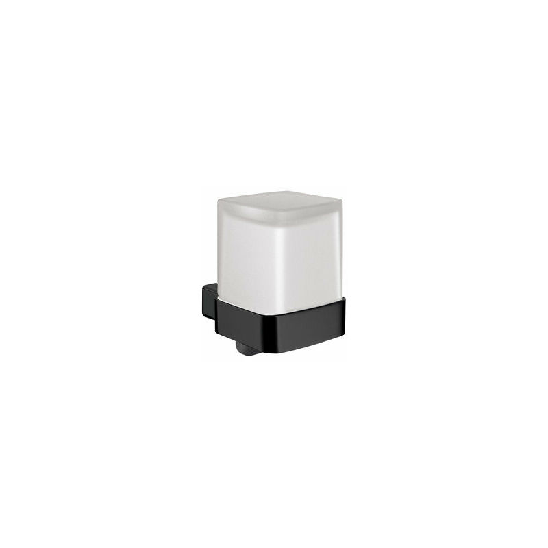 

Dispensador de jabón líquido Emco loft, de pared, con vaso, cristal satinado, color: Negro - 052113303