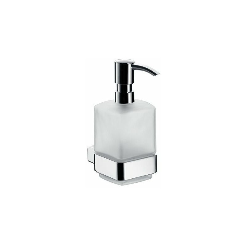 

Dispensador de jabón líquido Emco loft, modelo de pared, recipiente de cristal satinado, bomba dosificadora de plástico, color: cromado - 052100101