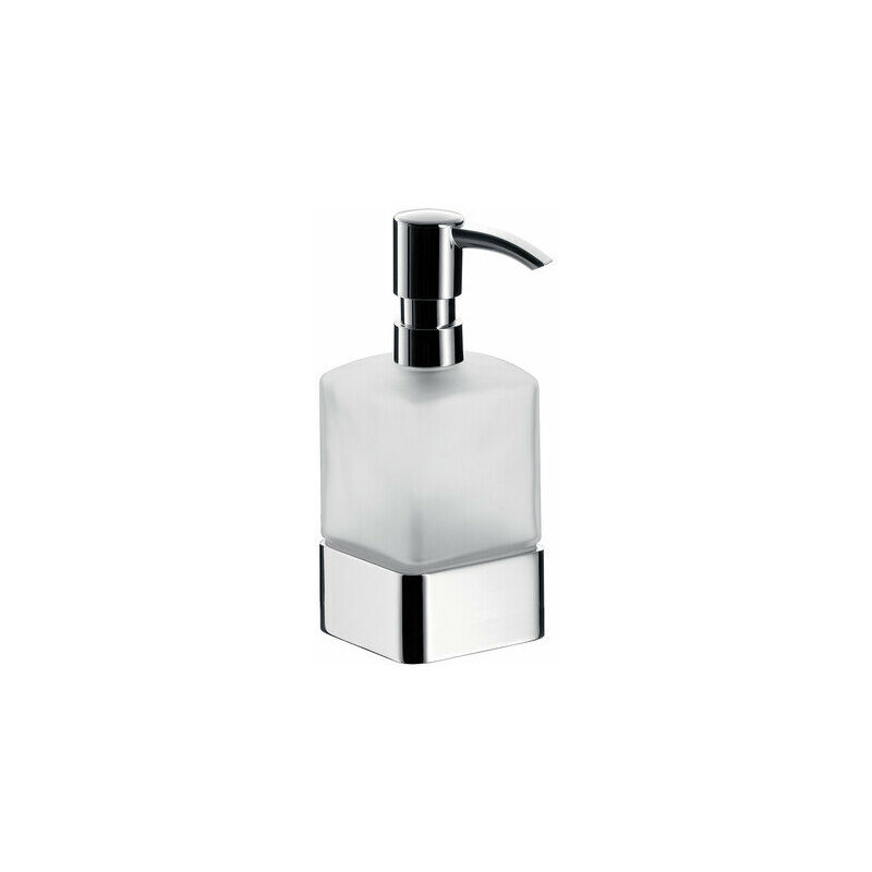 

Dispensador de jabón líquido Emco loft, modelo de pie, recipiente de cristal satinado, bomba dosificadora de plástico, color: acero inoxidable