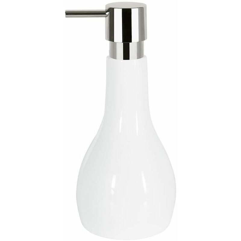 

Dispensador de jabon liquido Spirella 'Bali' de porcelana en color blanco 9 x 9 x 20 cm