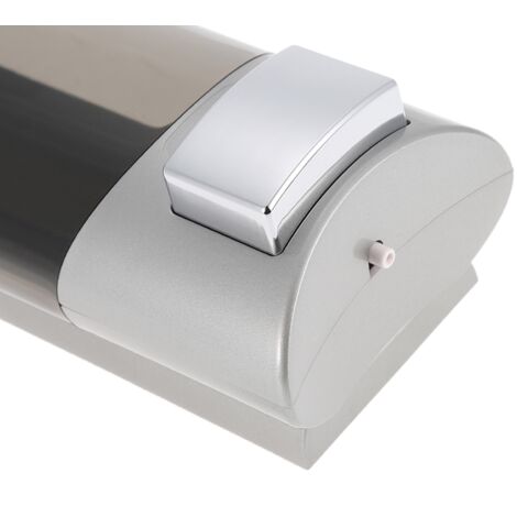 Dispensador de jabón manual de 500 ml para montaje en pared con cabezal único y mecanismo antigoteo para baños en hogares particulares y hoteles.