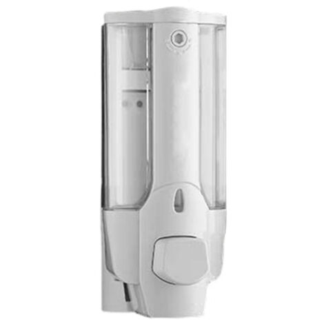 Dispensador de jabón manual de pared (350 ml), blanco, ABS, a prueba de fugas, con cerradura.