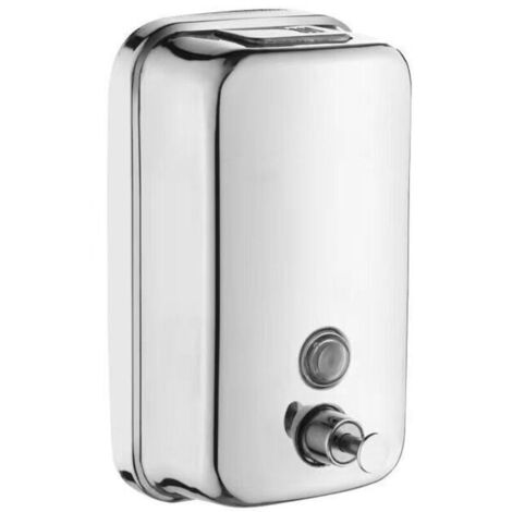 Dispensador de jabón manual de pared de 1000 ml, no requiere taladrar, fabricado en acero inoxidable 304 plateado.