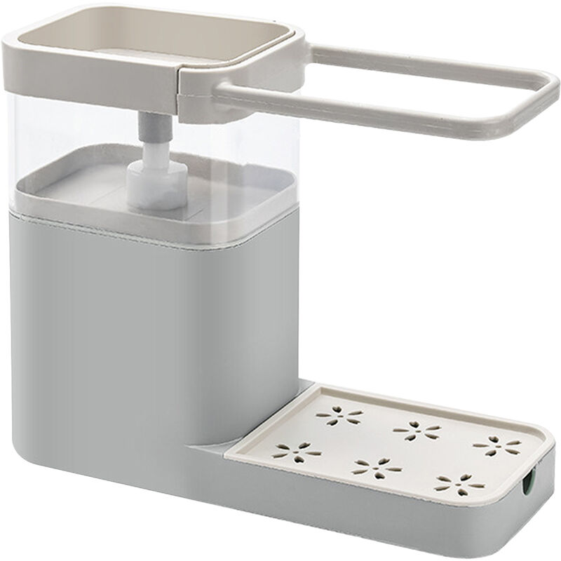 

Dispensador de jabon multifuncional para encimera de cocina con soporte para esponja Toallero Orificio de drenaje Dispensador de detergente todo en