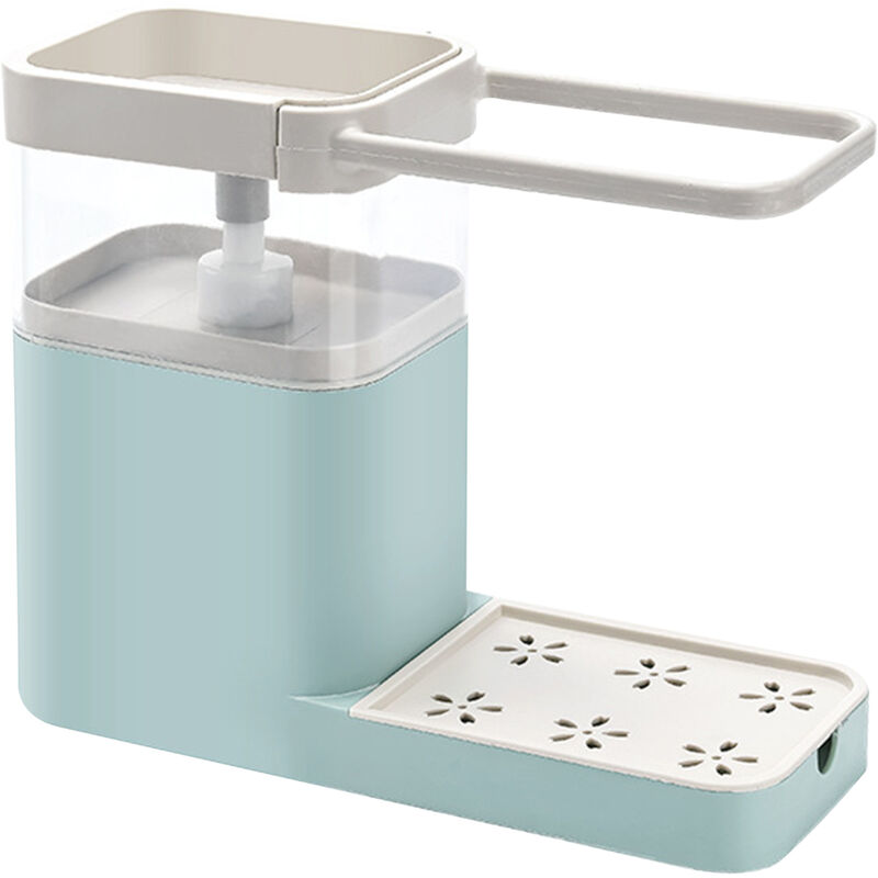 

Dispensador de jabon multifuncional para encimera de cocina con soporte para esponja Toallero Orificio de drenaje Dispensador de detergente todo en