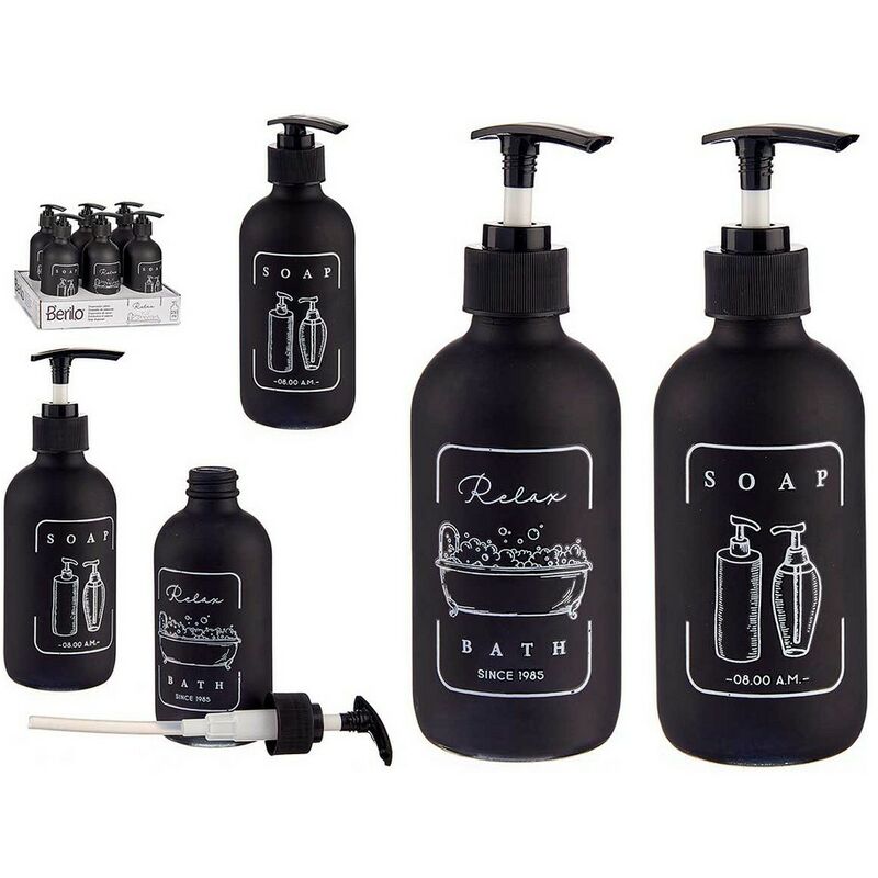 

Dispensador de Jabón Negro Vidrio Polipropileno (6,5 x 16 x 6,5 cm)