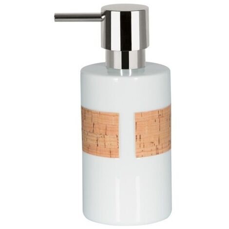 Dispensador de jabón Porcelana TUBE NATURE Blanco y Beige Spirella