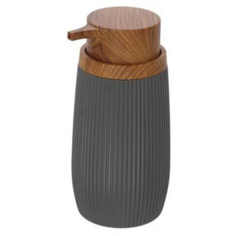 Dispensador De Jabón Serie Londres Gris Y Marrón Efecto Madera