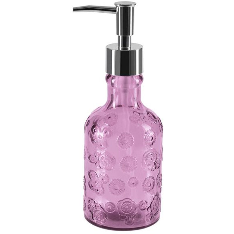 

Dispensador de jabon Spirella "Carlita" de vidrio en color rosa Ø7 x 20 cm