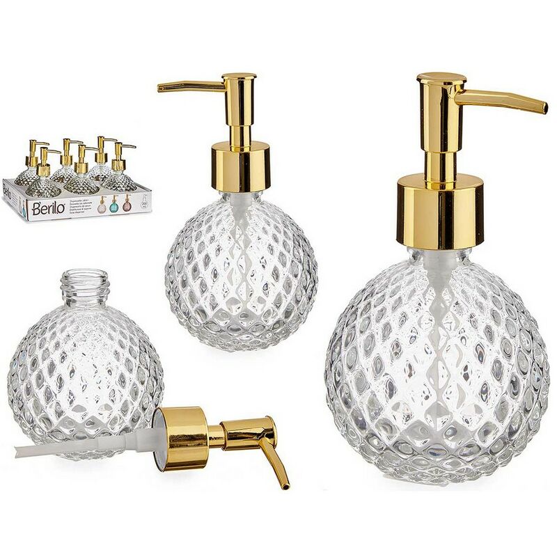

Dispensador de Jabón Transparente Dorado Vidrio ABS (8,5 x 15 x 8,5 cm)