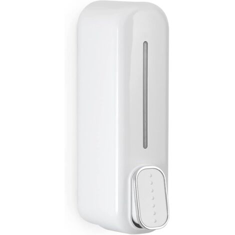 Dispensador de jabón y desinfectante de manos, 350 ml, blanco, dimensiones 22 x 6,3 x 9 cm y peso 0,205 kg.