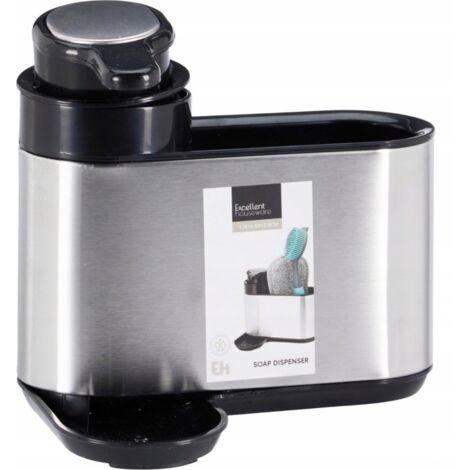 Dispensador de líquido lavavajillas y esponja, acero inoxidable, 250 ml, 1 ud.