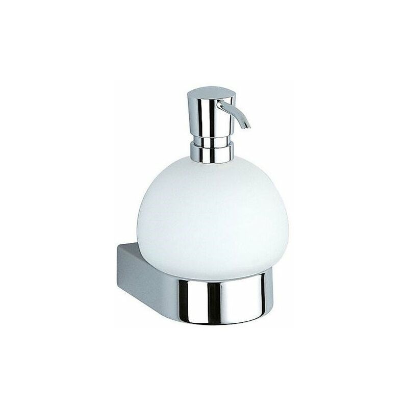 

Dispensador de loción ELEGANCE vidrio opalino cromado mate KEUCO