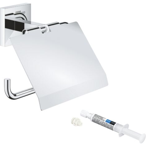 Dispensador de papel con tapa GROHE Start Cube cromado + GROHE QuickGlue