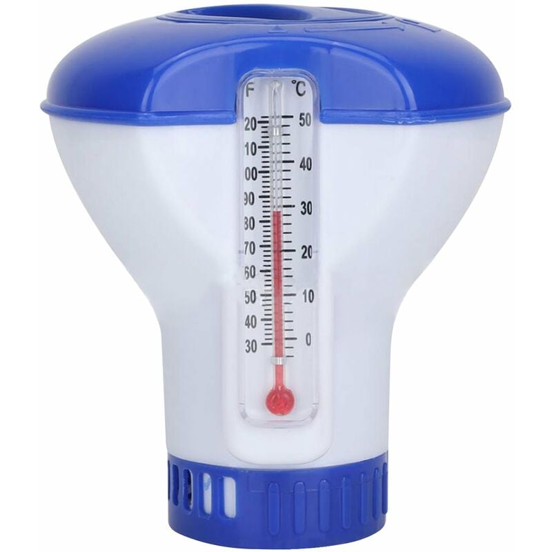 

Dispensador de productos quimicos para piscina, con termometro