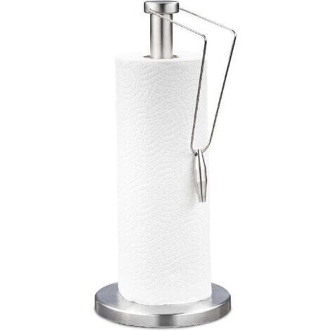 Dispensador de toallas de papel, vertical, acero inoxidable cepillado, cocina, dispensador, 34 x 15 cm, plateado.