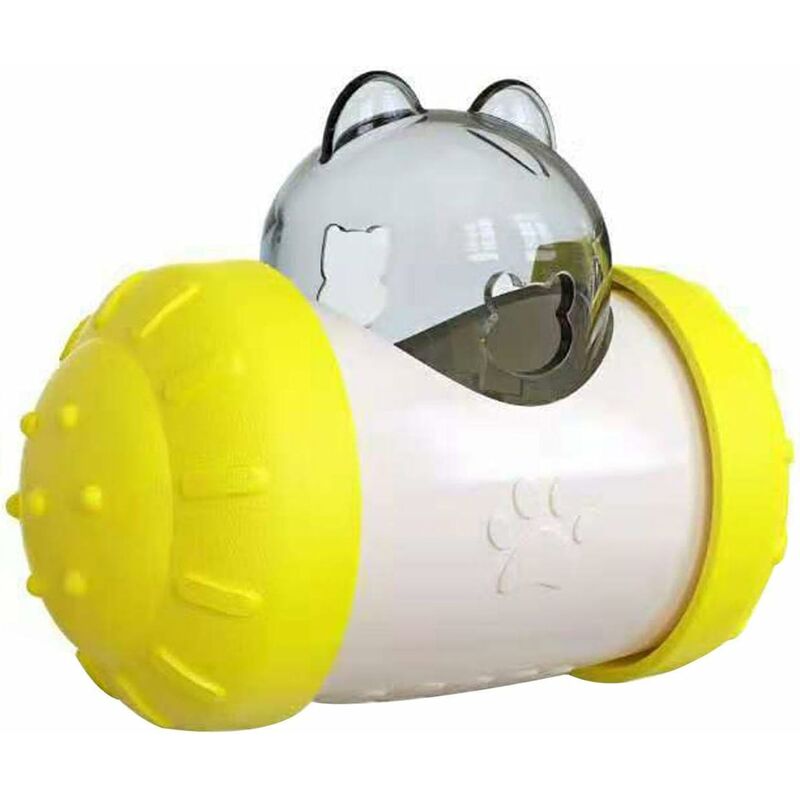 

Dispensador de vasos para mascotas juguete de alimentación interactivo, bola de comederos para gatos, para comederos para gatos y perros (amarillo)