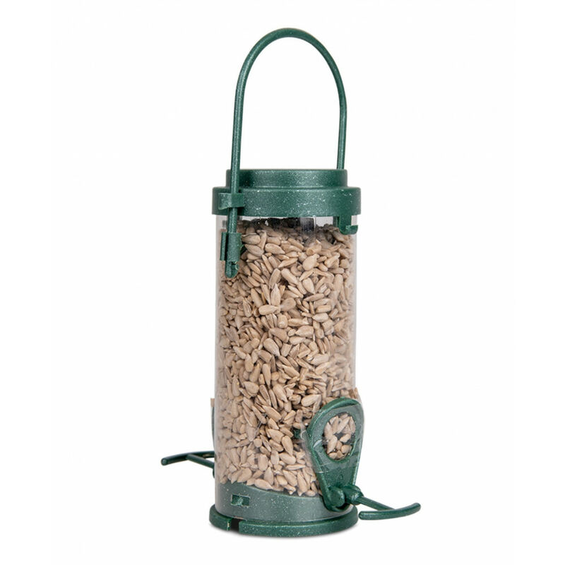 

Dispensador reciclado con girasoles pelados 17 cm. para pájaros