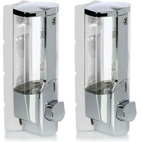 dispensadores de jabón de pared - Dispensadores de jabón de pared recargables - Dispensadores de jabón para gel de ducha y champú (cromados)