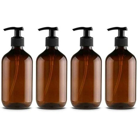 Dispensadores de jabón de plástico PET de 500 ml con bomba de loción negra, ideales para cocina y baño (paquete de 4)