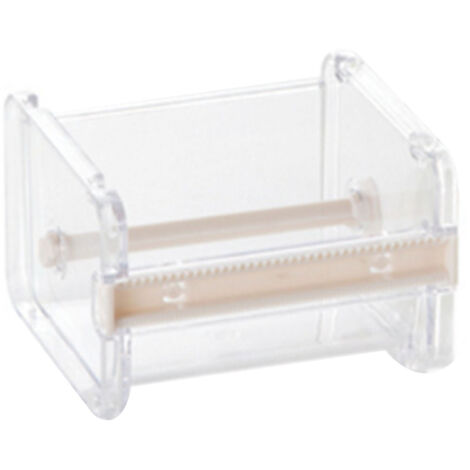 Dispenser à ruban adhésif Washi transparent avec couteau et 2 lames dentelées, en plastique ABS empilable pour rangement, couleur beige